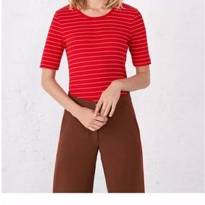 La Ligne crew neck tee Le Tee red stripped